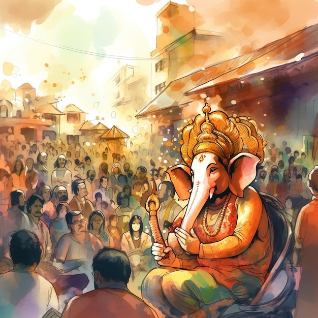 Ilustración del fondo de Lord Ganpati para Ganesh Chaturthi