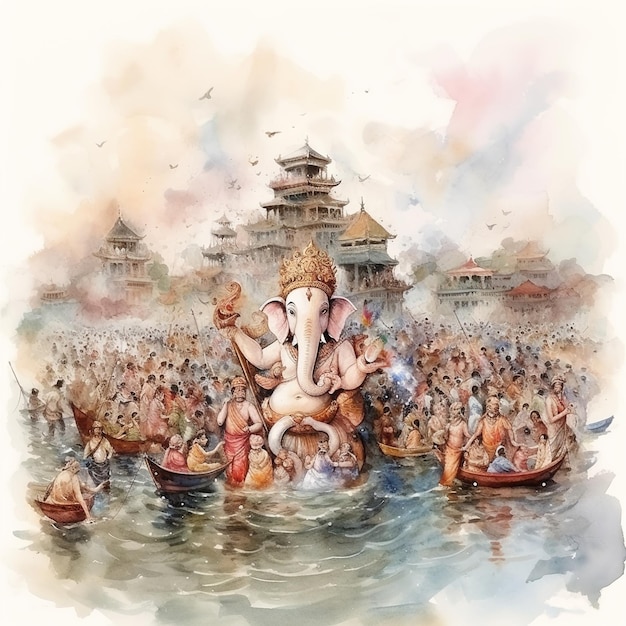 Ilustración del fondo de Lord Ganpati para Ganesh Chaturthi