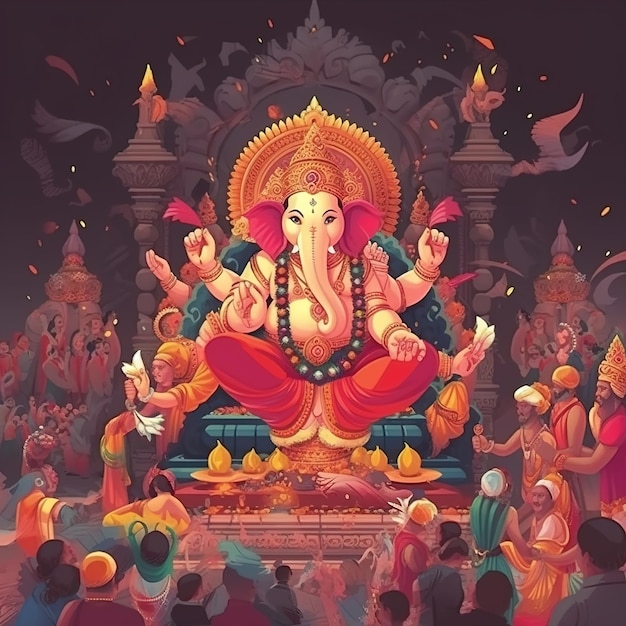 Ilustración del fondo de Lord Ganpati para Ganesh Chaturthi