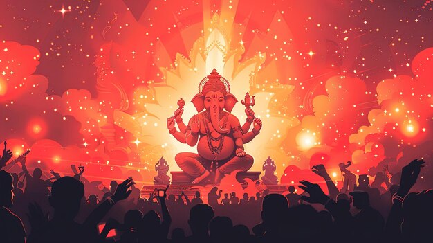 Foto ilustración del fondo de lord ganpati para el ganesh chaturthi