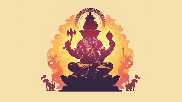 Foto ilustración del fondo de lord ganpati para el ganesh chaturthi