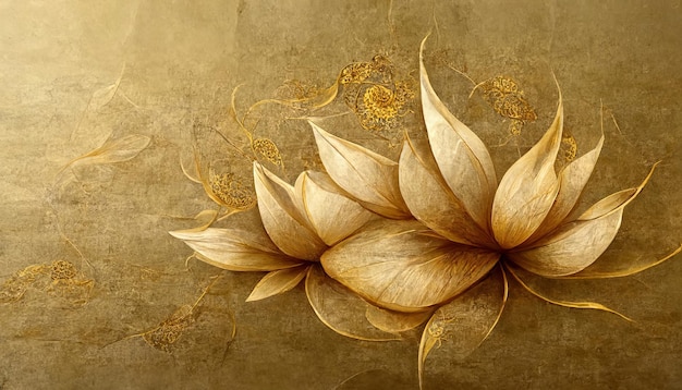 Ilustración de fondo de loto floreciente sin costuras de lujo Ai generativo