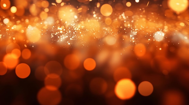 Ilustración de fondo de luces naranjas borrosas fondo de navidad con bokeh