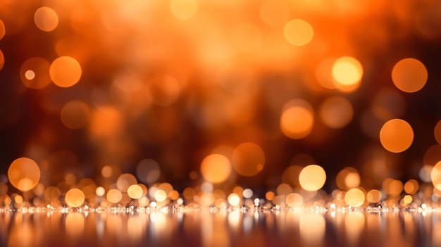 Ilustración de fondo de luces naranjas borrosas fondo de navidad con bokeh