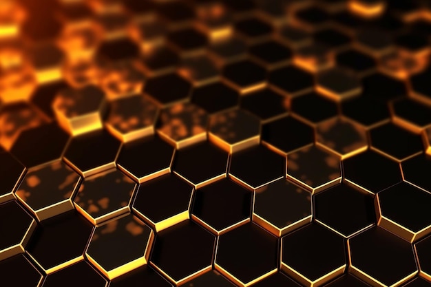ilustración de fondo moderno de hexágonos de oro