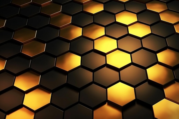 ilustración de fondo moderno de hexágonos de oro