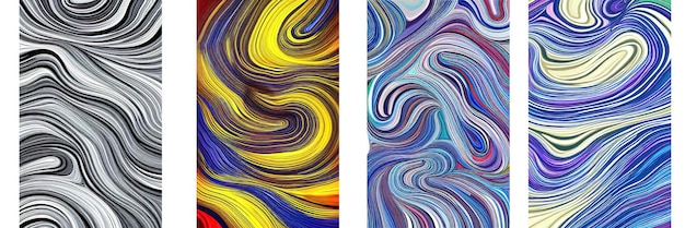 Ilustración de fondo de ondas curvas modernas coloridas discretas