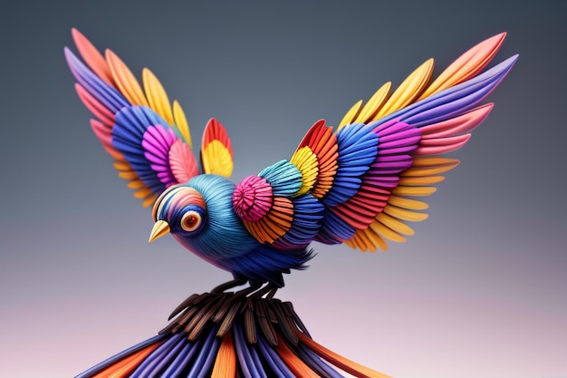 Ilustración de fondo de papel tapiz de creación artística abstracta de colores brillantes hermoso modelo 3D