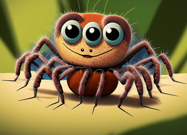 Ilustración de fondo de papel tapiz de dibujos animados lindo animal salvaje araña imágenes