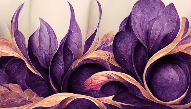 Ilustración de fondo de papel tapiz floral púrpura abstracto
