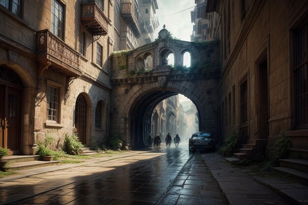 Foto ilustración de fondo de papel tapiz de palacio aristocrático de estilo castillo europeo de edificio antiguo alto