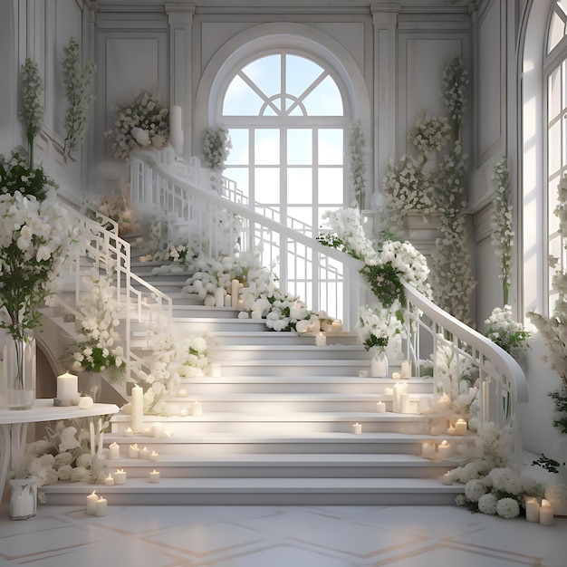 Ilustración de fondo Pared floral de la boda