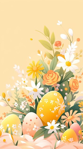 Ilustración El fondo de Pascua en amarillo