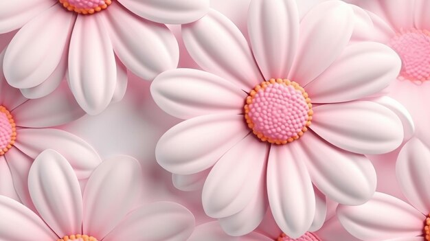 Ilustración de un fondo rosa con flores blancas en él