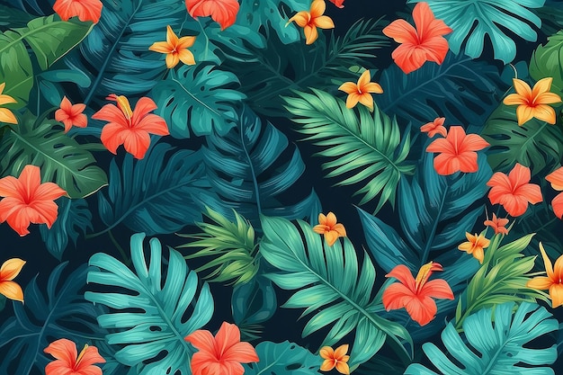 Ilustración de fondo tropical de verano Generativo de IA