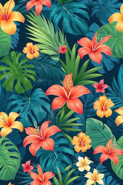 Ilustración de fondo tropical de verano Generativo de IA