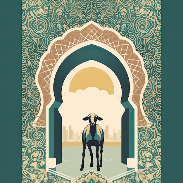 Ilustración de fondo vectorial de Eid ul adha Contexto islámico