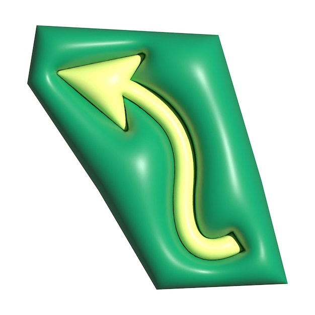 Ilustración de la forma 3D de la flecha png de fondo transparente