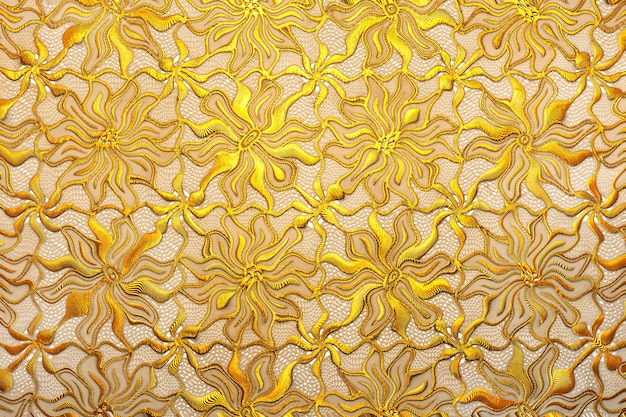 Ilustración en forma de adorno floral dorado. Textura y patrón abstracto