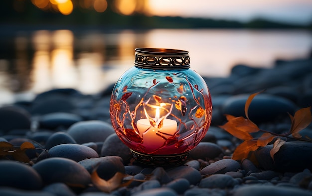 Ilustración de foto de playa en la noche