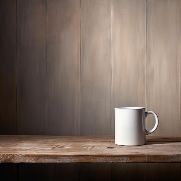 Ilustración de una fotografía en primer plano de una taza simple y limpia