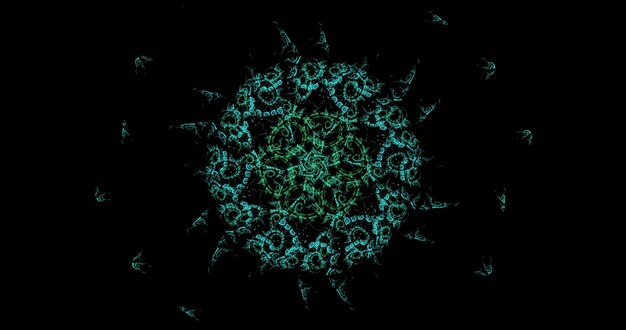 Ilustración fractal abstracta de un virus peligroso