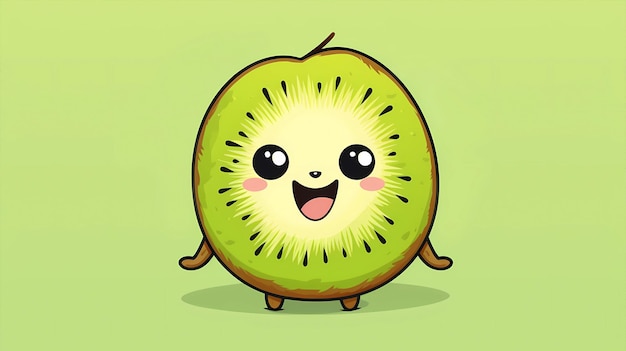 Foto ilustración de la fruta del kiwi dibujada a mano