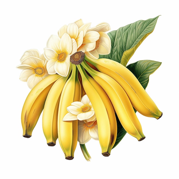 Ilustración de frutas con acento floral