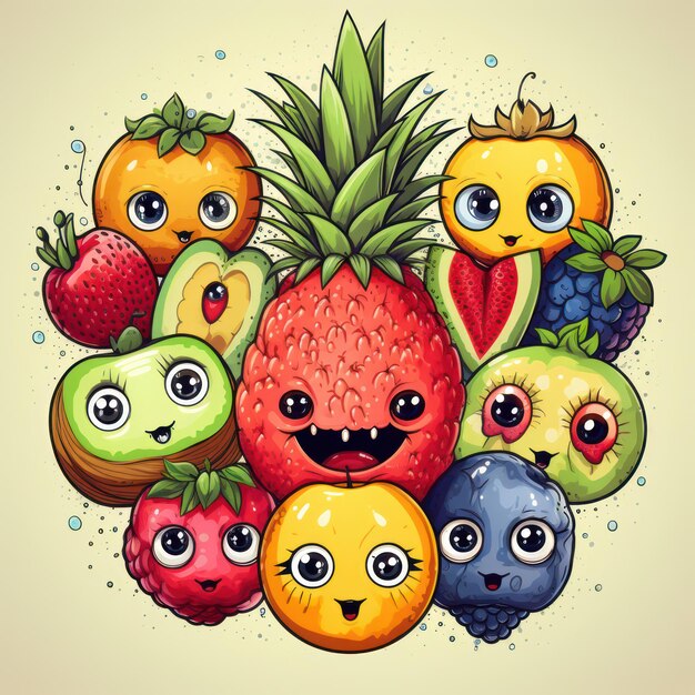 Foto ilustración de frutas lindas