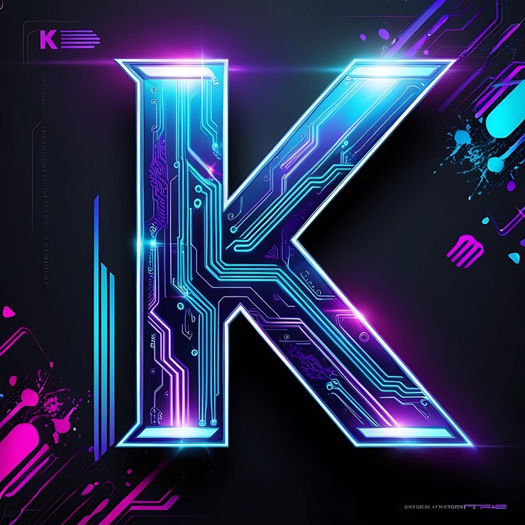 Foto ilustración futurista de la letra k