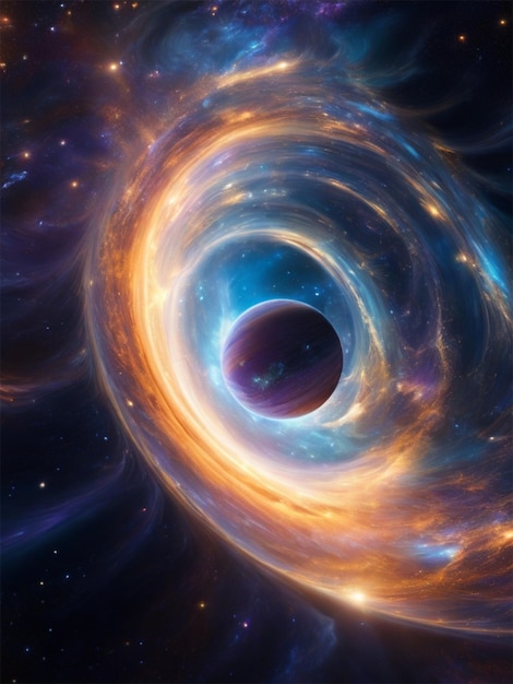 Ilustración de galaxias y agujeros negros 9