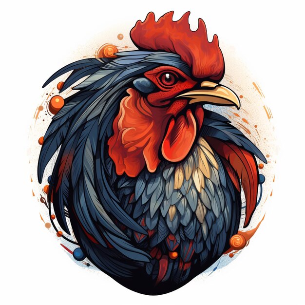 Ilustración de un gallo en un fondo aislado