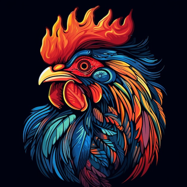 Ilustración de un gallo en un fondo aislado