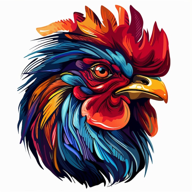 Ilustración de un gallo en un fondo aislado