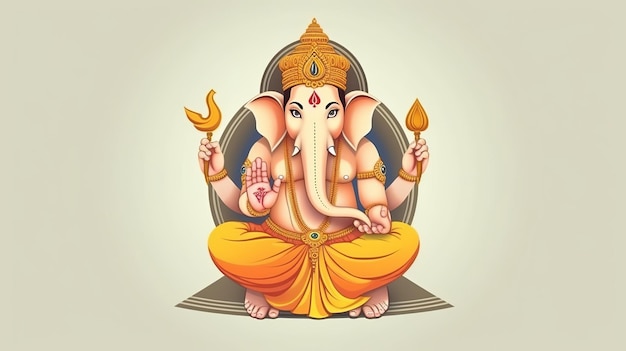 Ilustración de Ganesha Chaturthi Ganesha Generativo ai