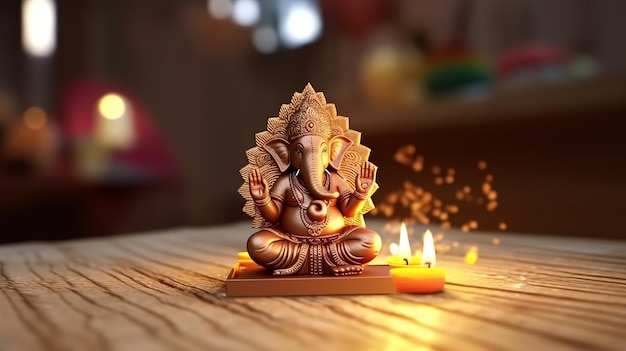 Ilustración de Ganesha Chaturthi Ganesha Generativo ai