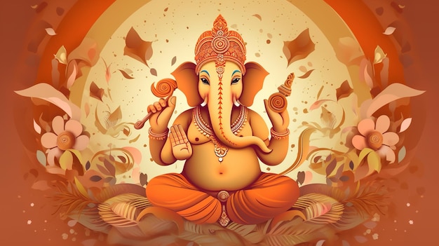 Ilustración de ganesha para ganesh chaturthi y diwali Generative ai