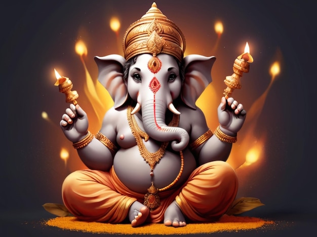 Foto ilustración de ganesha para ganesha chaturthi y diwali generative ai