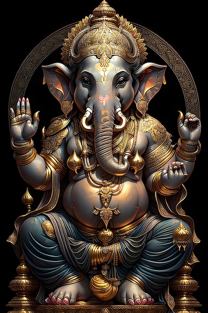 Ilustración de Ganesha hecha con IA generativa