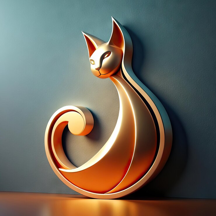 Foto ilustración de gato minimalista