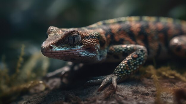 Ilustración de geckos en estado salvaje