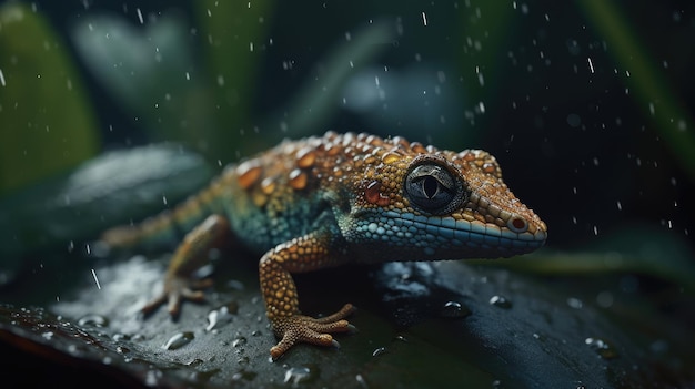 Ilustración de geckos en estado salvaje