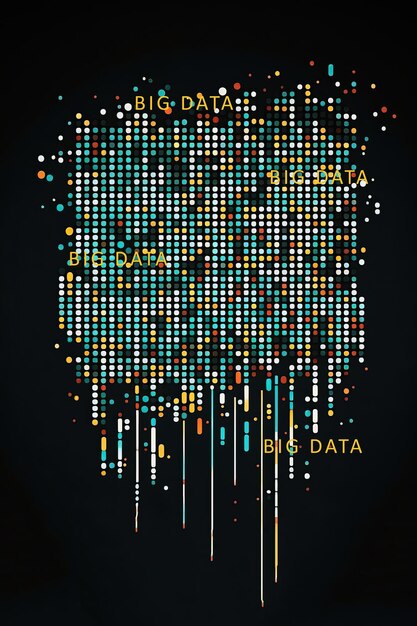 Ilustración generada por Ai del concepto de análisis de información de visualización de Big Data