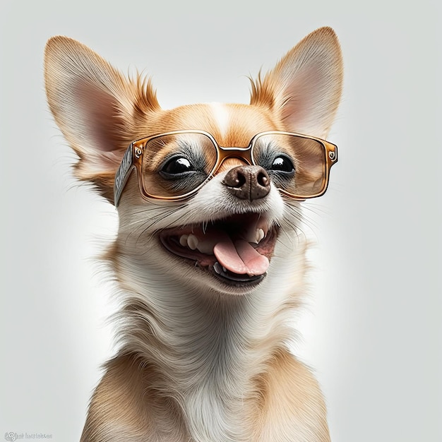 Ilustración generada por ai perro con gafas de sol