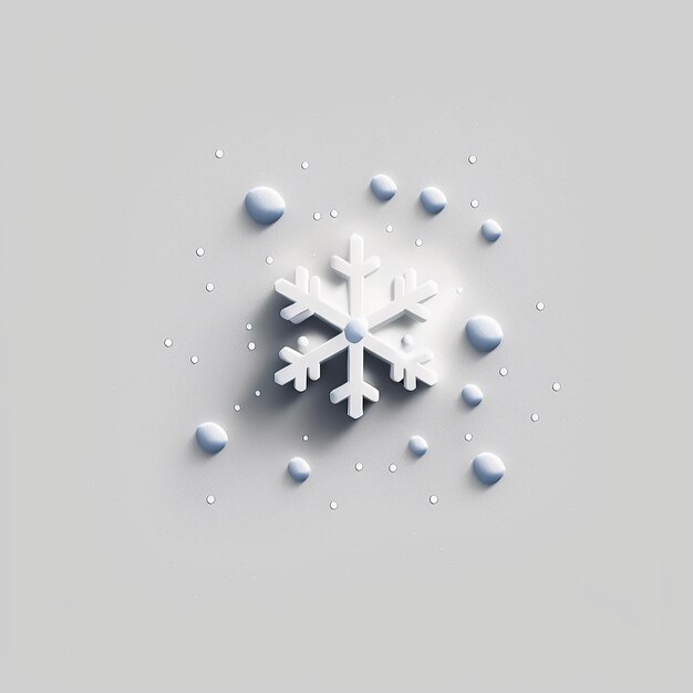 Ilustración generada por Ai que cuelga un copo de nieve decorativo sobre un fondo blanco