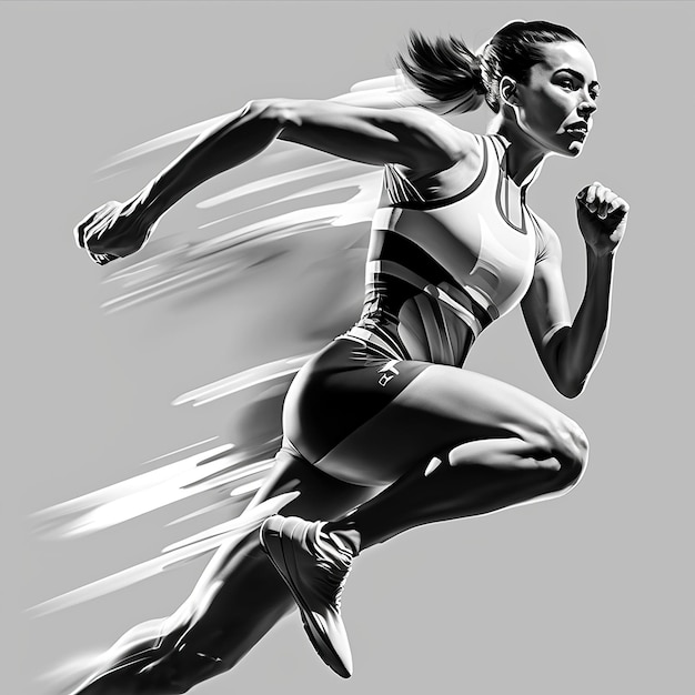 Ilustración generada por Ai Running Woman in Motion