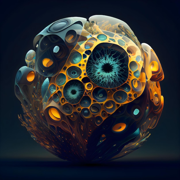 Ilustración generada por computadora de fondo fractal abstracto Representación 3D