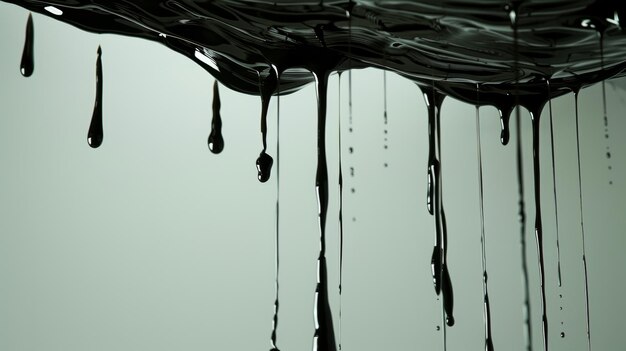 Foto ilustración generada por la ia de formas líquidas que gotean y gotean desde el techo