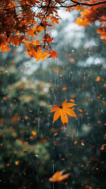 Foto ilustración generada por la ia de hojas amarillas marchitas de otoño en un fondo borroso