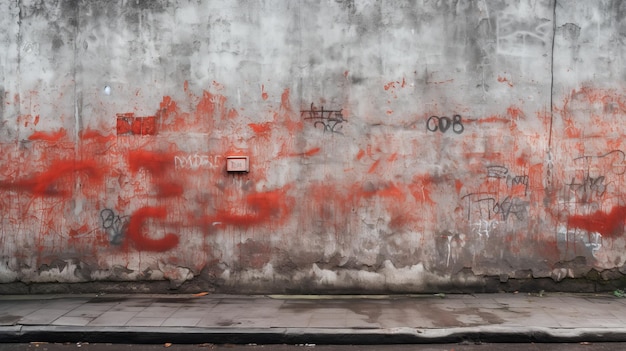 Ilustración generada por IA de una pared urbana vacía con rastros de graffiti